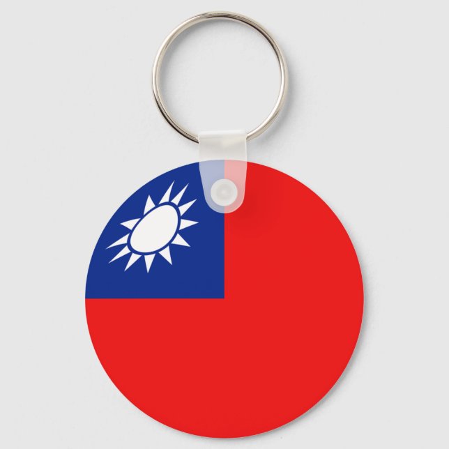 Taiwan Fisheye Flag Schlüsselanhänger (Vorderseite)