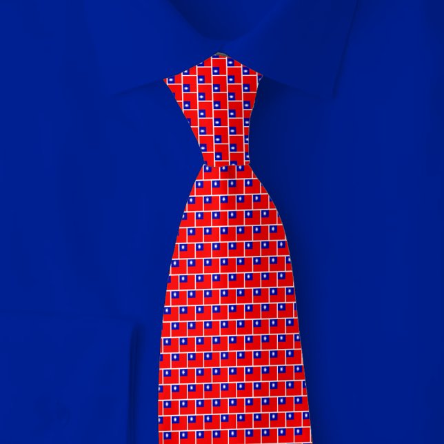 Taiwan Flag Brick Pattern Krawatte (Von Creator hochgeladen)
