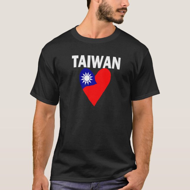 Taiwan Flag Herz Taiwanisch Taipei für Familie Män T-Shirt (Vorderseite)
