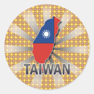 Taiwan Flag Map 2.0 Runder Aufkleber