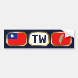 Taiwan Flag Map Code Autoaufkleber