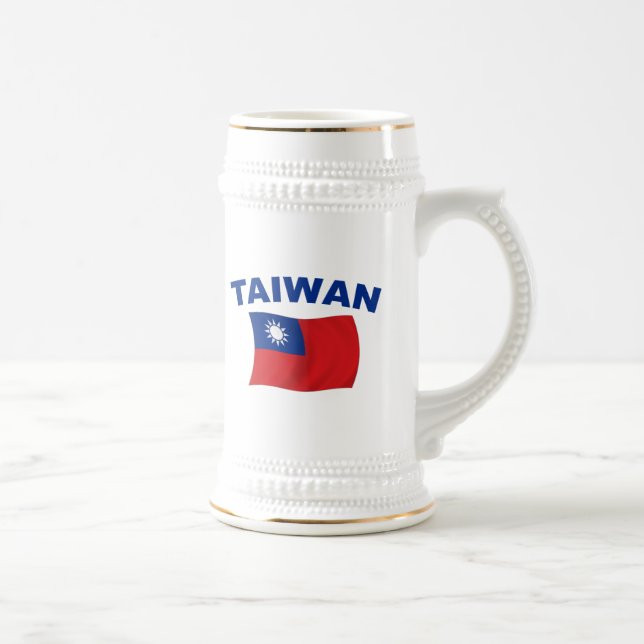 Taiwan-Flagge 2 Bierglas (Rechts)