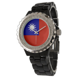 Taiwan-Flagge Armbanduhr
