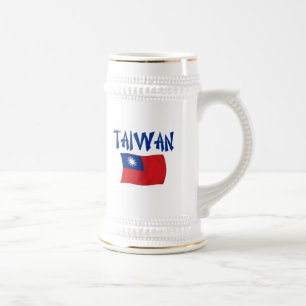 Taiwan-Flagge Bierglas