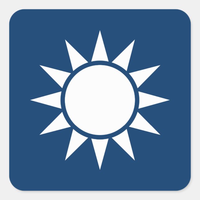 Taiwan-Flagge "Classic" Quadratischer Aufkleber (Vorderseite)