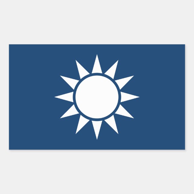 Taiwan-Flagge "Classic" Rechteckiger Aufkleber (Vorderseite)