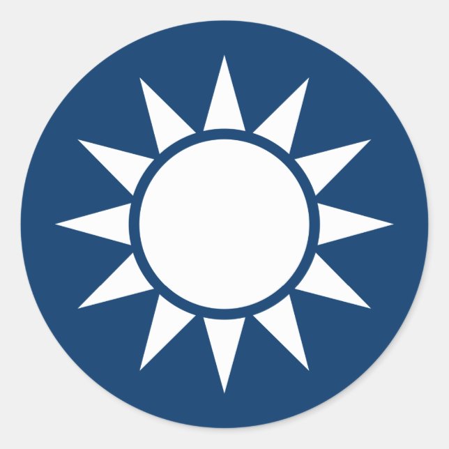 Taiwan-Flagge "Classic" Runder Aufkleber (Vorderseite)
