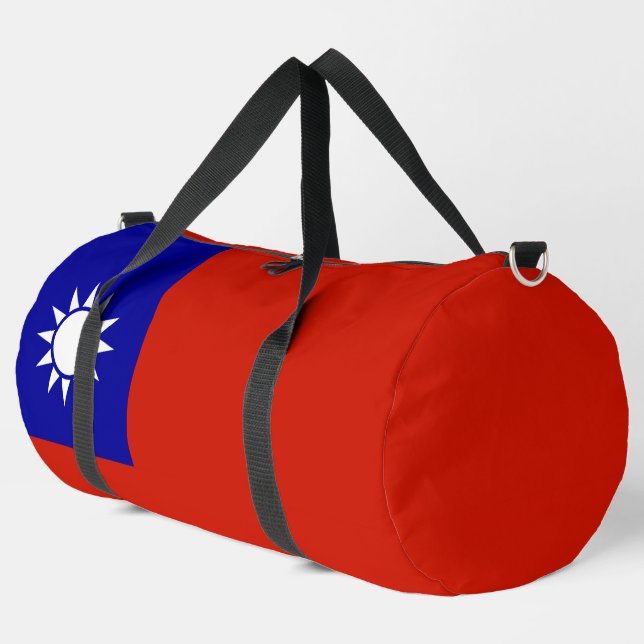 Taiwan-Flagge Duffle Bag (Linke Ecke)