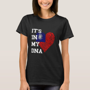 Taiwan-Flagge Es Ist In Meinem DNA-Herz-Daumenabdr T-Shirt