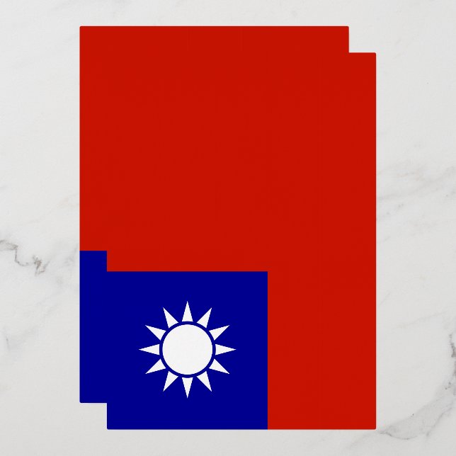 Taiwan-Flagge Folieneinladung (Vorderseite/Rückseite)