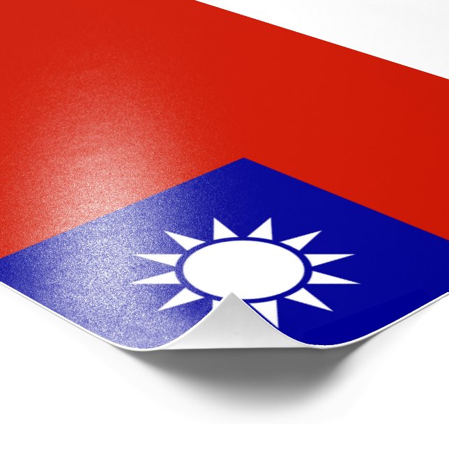 Taiwan-Flagge Fotodruck (Ecke)