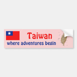 Taiwan-Flagge + Karte Aufkleber Autoaufkleber