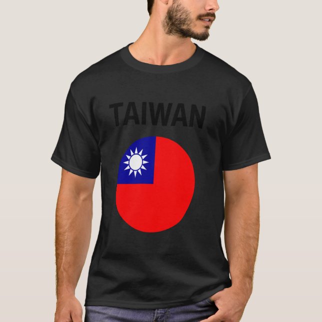 Taiwan-Flagge Modern T-Shirt (Vorderseite)