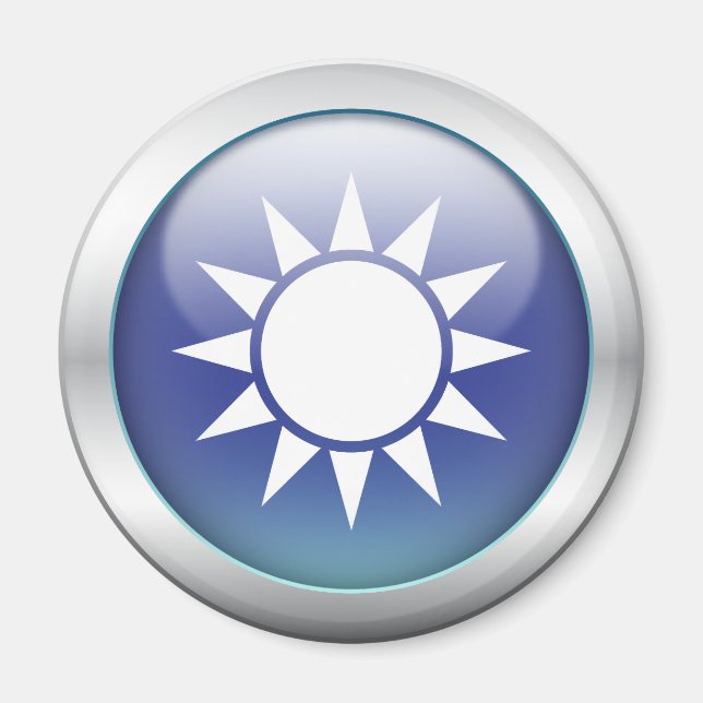 Taiwan-Flagge "Orb" Magnet (Vorne)
