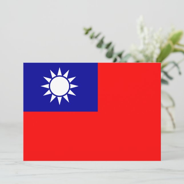 Taiwan-Flagge: Republik China, Chinesisch-Taipeh Einladung (Stehend Vorderseite)