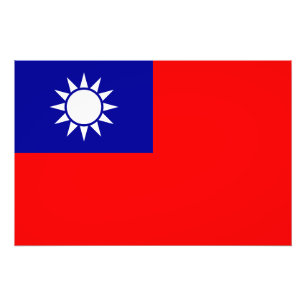 Taiwan-Flagge: Republik China, Chinesisch-Taipeh Fotodruck