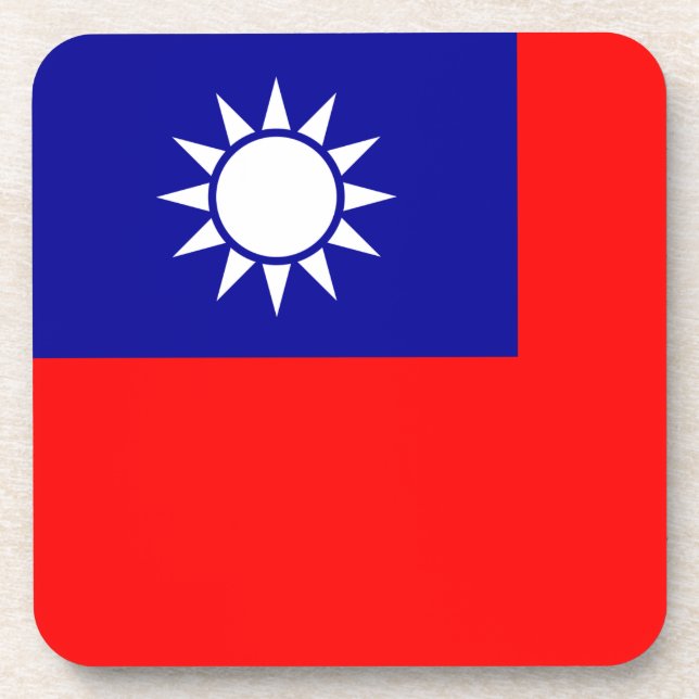 Taiwan-Flagge: Republik China, Chinesisch-Taipeh Getränkeuntersetzer (Vorderseite)