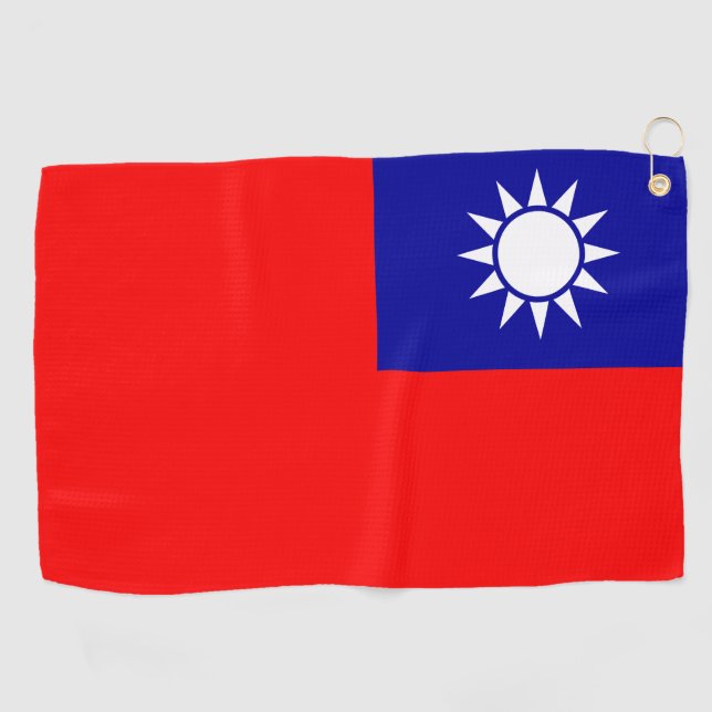 Taiwan-Flagge: Republik China, Chinesisch-Taipeh Golfhandtuch (Horizontal)
