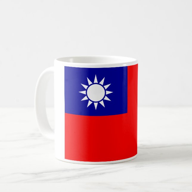 Taiwan-Flagge: Republik China, Chinesisch-Taipeh Kaffeetasse (Vorderseite Links)