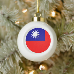 Taiwan-Flagge: Republik China, Chinesisch-Taipeh Keramik Kugel-Ornament