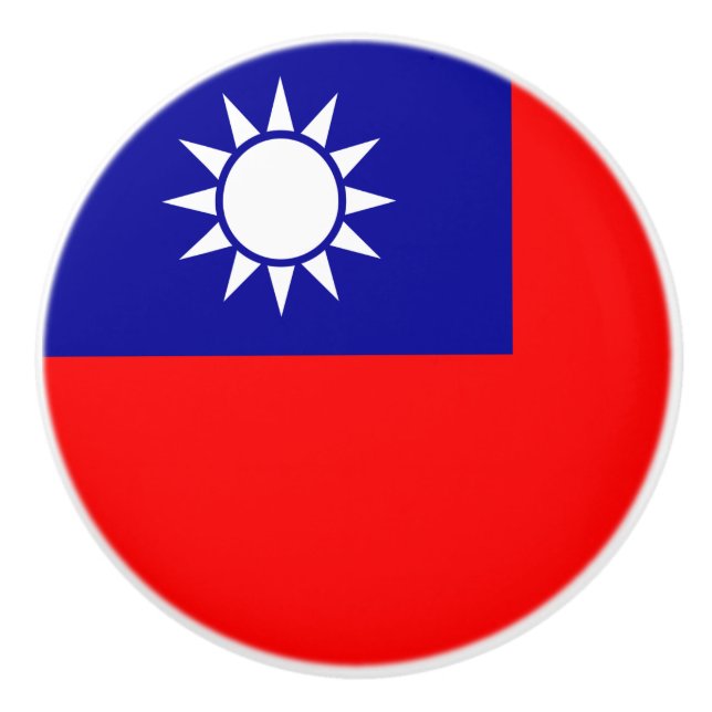 Taiwan-Flagge: Republik China, Chinesisch-Taipeh Keramikknauf (Vorderseite)