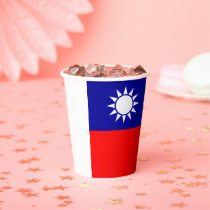 Taiwan-Flagge: Republik China, Chinesisch Taipeh Pappbecher