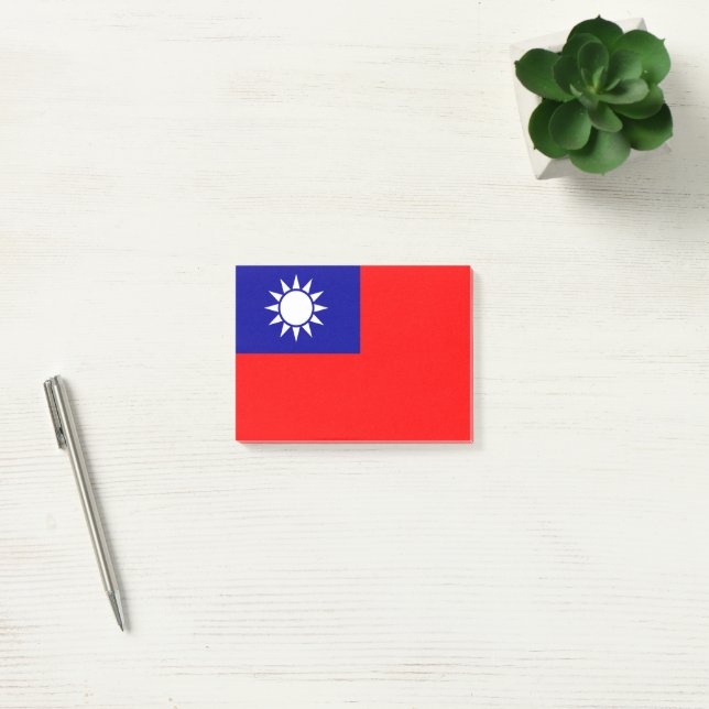 Taiwan-Flagge: Republik China, Chinesisch-Taipeh Post-it Klebezettel (Büro)