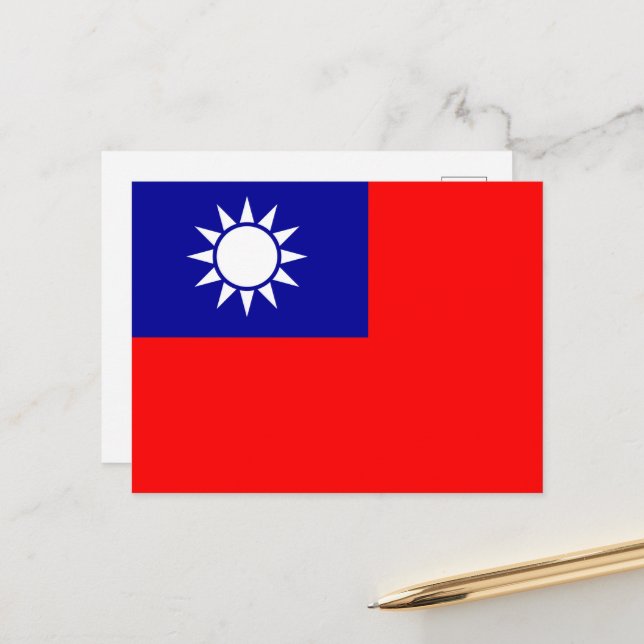 Taiwan-Flagge: Republik China, Chinesisch-Taipeh Postkarte (Vorderseite/Rückseite Beispiel)