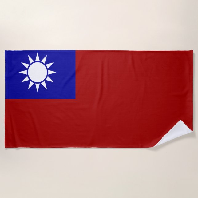 Taiwan-Flagge Strandtuch (Vorderseite)