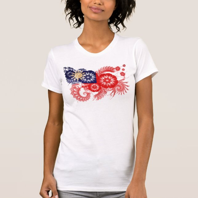 Taiwan-Flagge T-Shirt (Vorderseite)