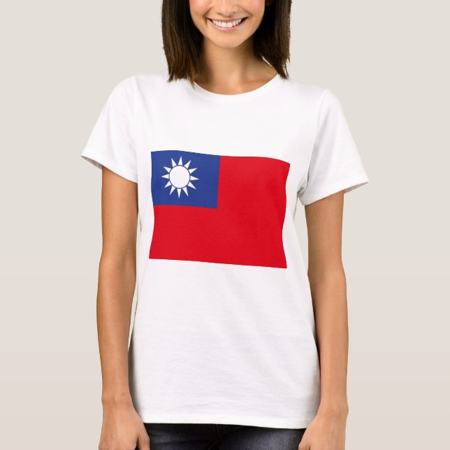 Taiwan-Flagge T-Shirt (Vorderseite)