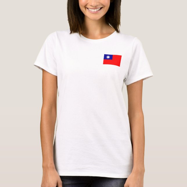 Taiwan-Flagge T-Shirt (Vorderseite)