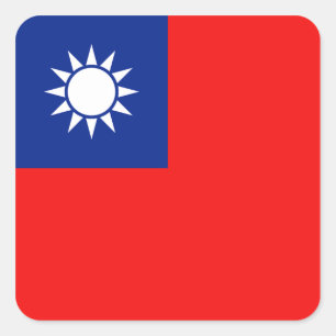 Taiwan-Flaggen-Aufkleber Quadratischer Aufkleber