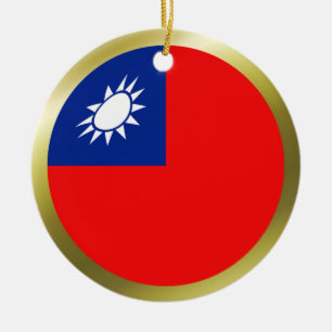 Taiwan-Flaggen-Schmuck Keramikornament