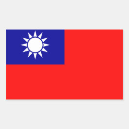 TAIWAN* Flaggenaufkleber Rechteckiger Aufkleber