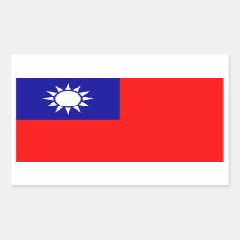 TAIWAN* Flaggenaufkleber Rechteckiger Aufkleber