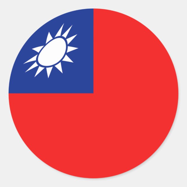 Taiwan-Flaggenmarke Runder Aufkleber (Vorderseite)