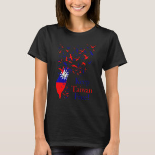 Taiwan frei halten Taiwanesische Flagge Mit Vögeln T-Shirt