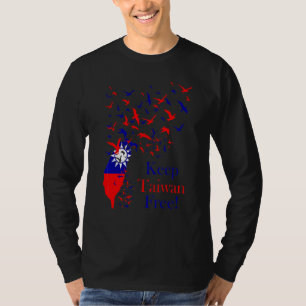 Taiwan frei halten Taiwanesische Flagge Mit Vögeln T-Shirt