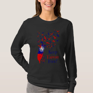 Taiwan frei halten Taiwanesische Flagge Mit Vögeln T-Shirt
