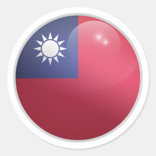 Taiwan Glossy Circle Flag Runder Aufkleber