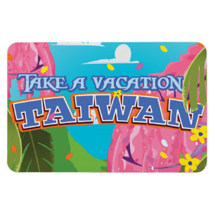 Taiwan Insel Vintage Reise Poster Kunst. Magnet