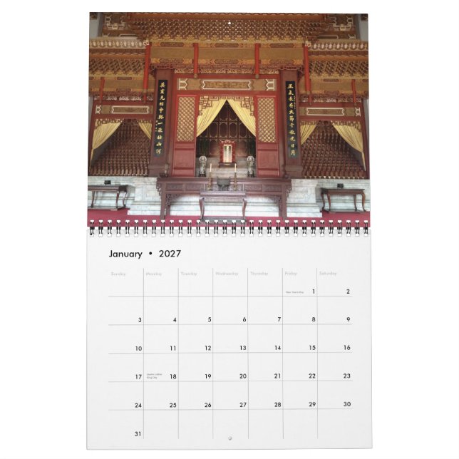 Taiwan-Kalender Kalender (Jan 2027)