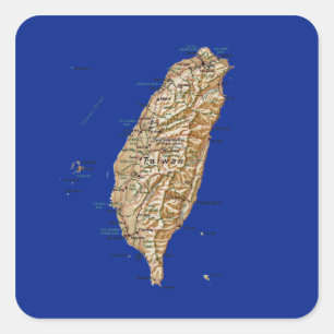 Taiwan Kartenaufkleber Quadratischer Aufkleber