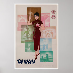 Taiwan-Kunstposter Asien-Reiseplakat Taiwanesische Poster