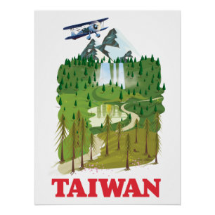 Taiwan Landschaft Reiseplakat Poster