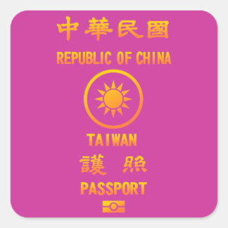 Taiwan Passport Quadratischer Aufkleber