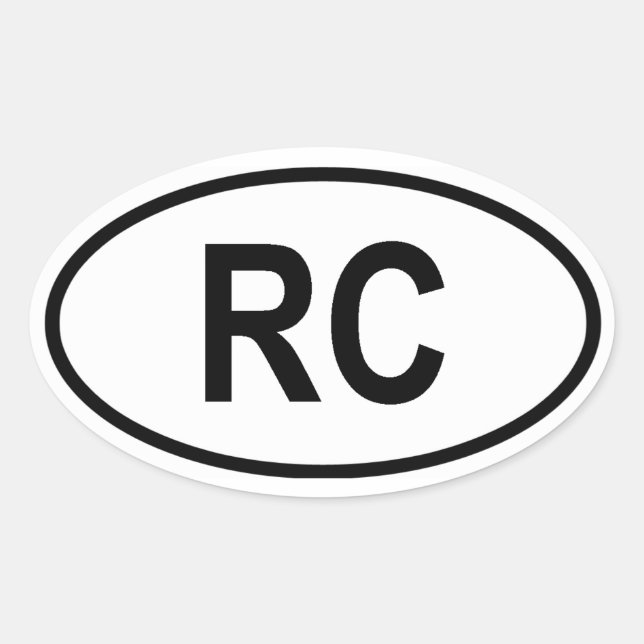 Taiwan "RC" Ovaler Aufkleber (Vorderseite)