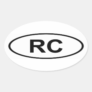 Taiwan "RC " Ovaler Aufkleber