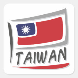 Taiwan-Stolz-X-Flagge Quadratischer Aufkleber